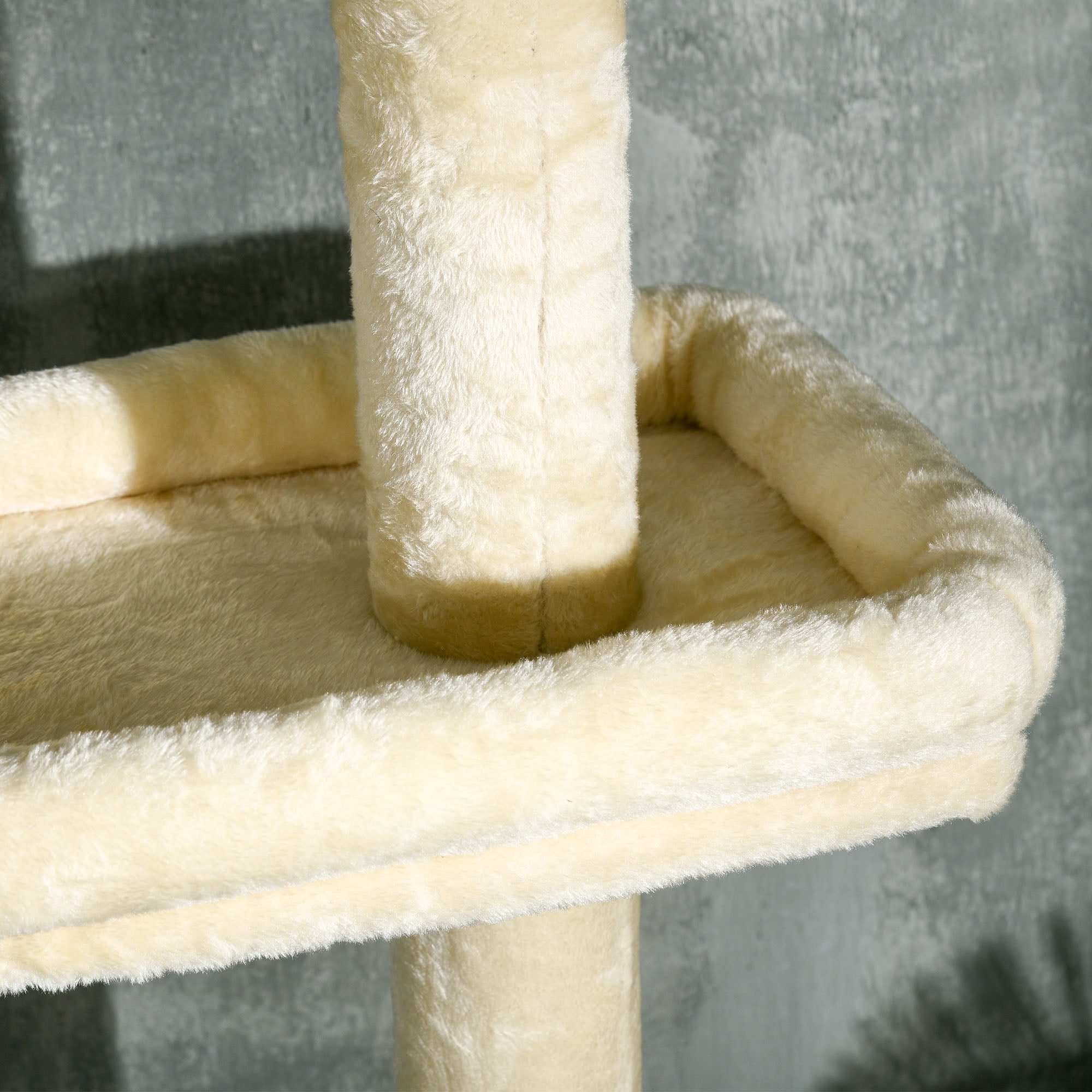 Floor to Ceiling Cat Tree with Scratching Post for Indoor Cats, Adjustable Height Cat Tower (91-102 Inches) with House, Bed, Beige Floor to Ceiling Cat Trees at Gallery Canada