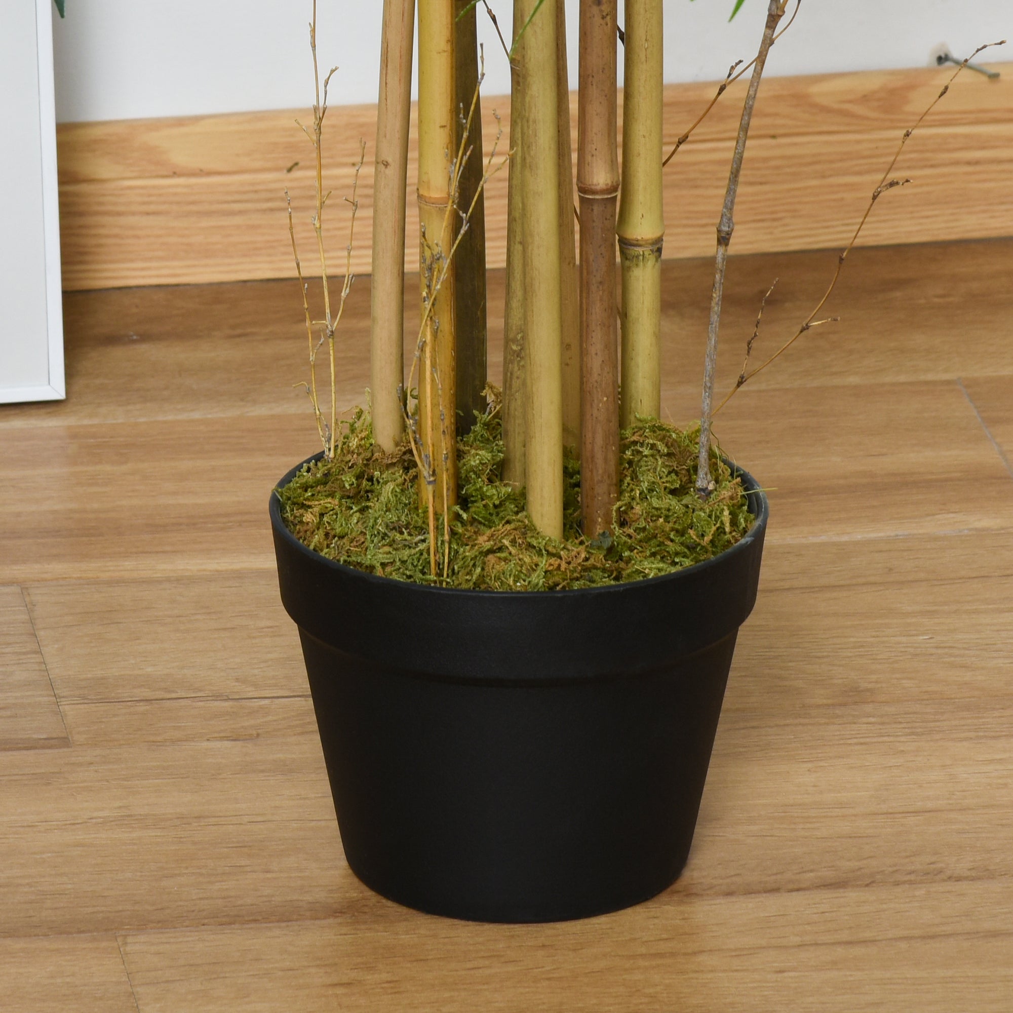 5FT Artificial Bamboo Tree, Fake Plant with 1095 Leaves, Greenery Plant in Nursery Pot for Indoor and Outdoor, Green Artificial Trees   at Gallery Canada