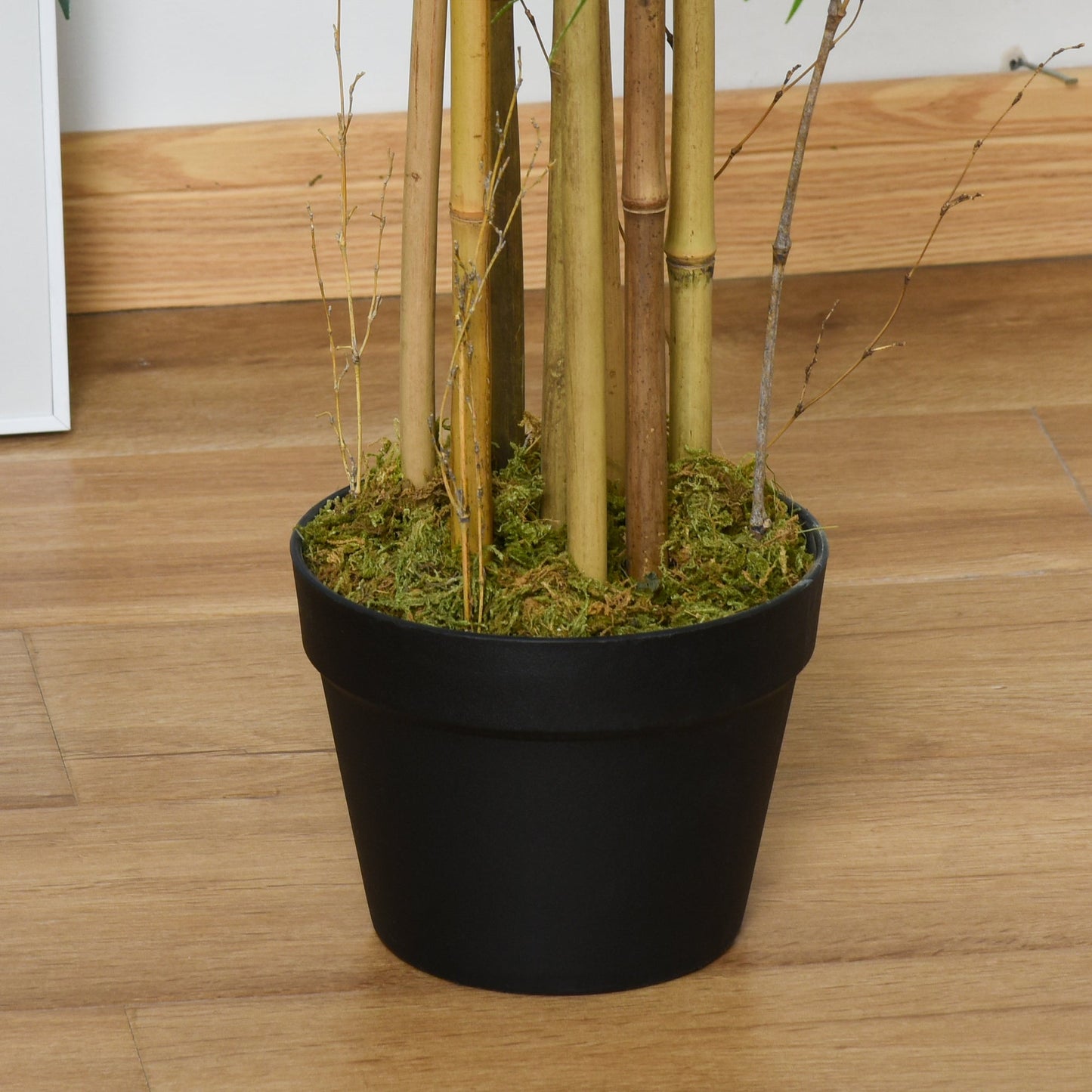 5FT Artificial Bamboo Tree, Fake Plant with 1095 Leaves, Greenery Plant in Nursery Pot for Indoor and Outdoor, Green Artificial Trees   at Gallery Canada