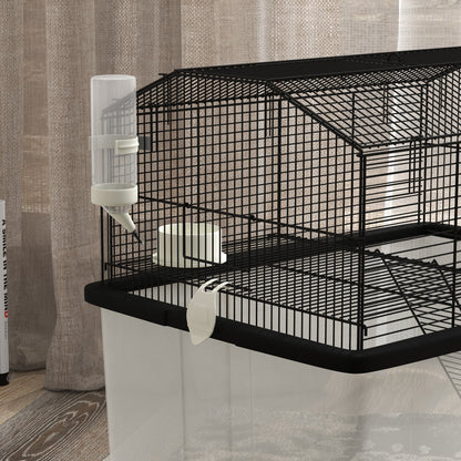 Hamster House Gerbil Habitat for Dwarf Hamster, Syrian Hamster with Wheels, Detachable Bottom - Black Hamster Cages   at Gallery Canada