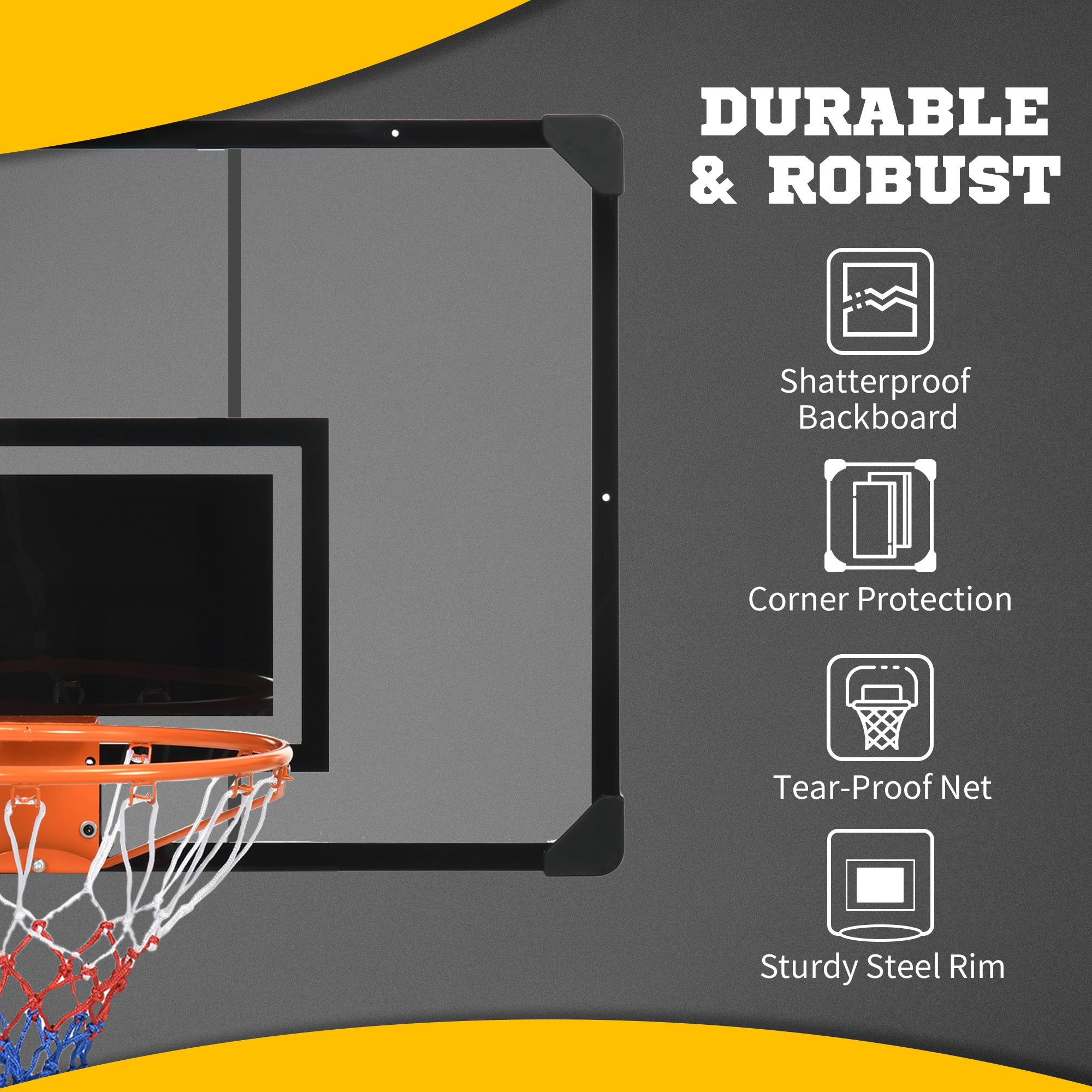 Wall Mounted Mini Basketball Hoop with 45