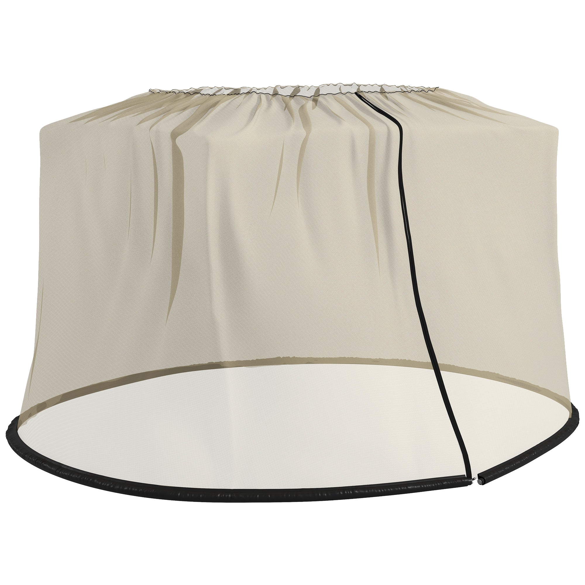 7.5FT Umbrella Table Screen Mosquito Bug Net, Garden Large Umbrella Cover Netting with Zippered Door, Black Gazebos at Gallery Canada