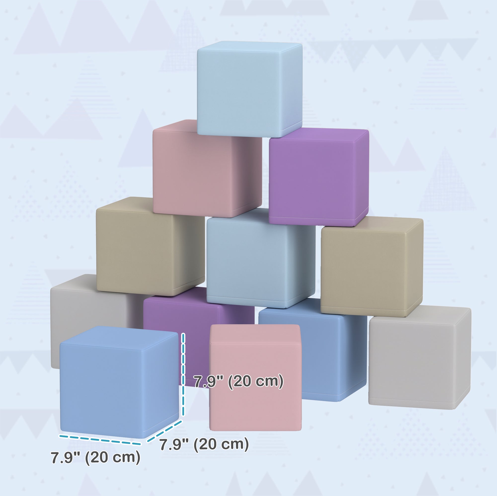 12 Piece Soft Play Blocks Soft Foam Toy Building And Stacking Blocks - Multicolours Baby Gym & Playmats at Gallery Canada