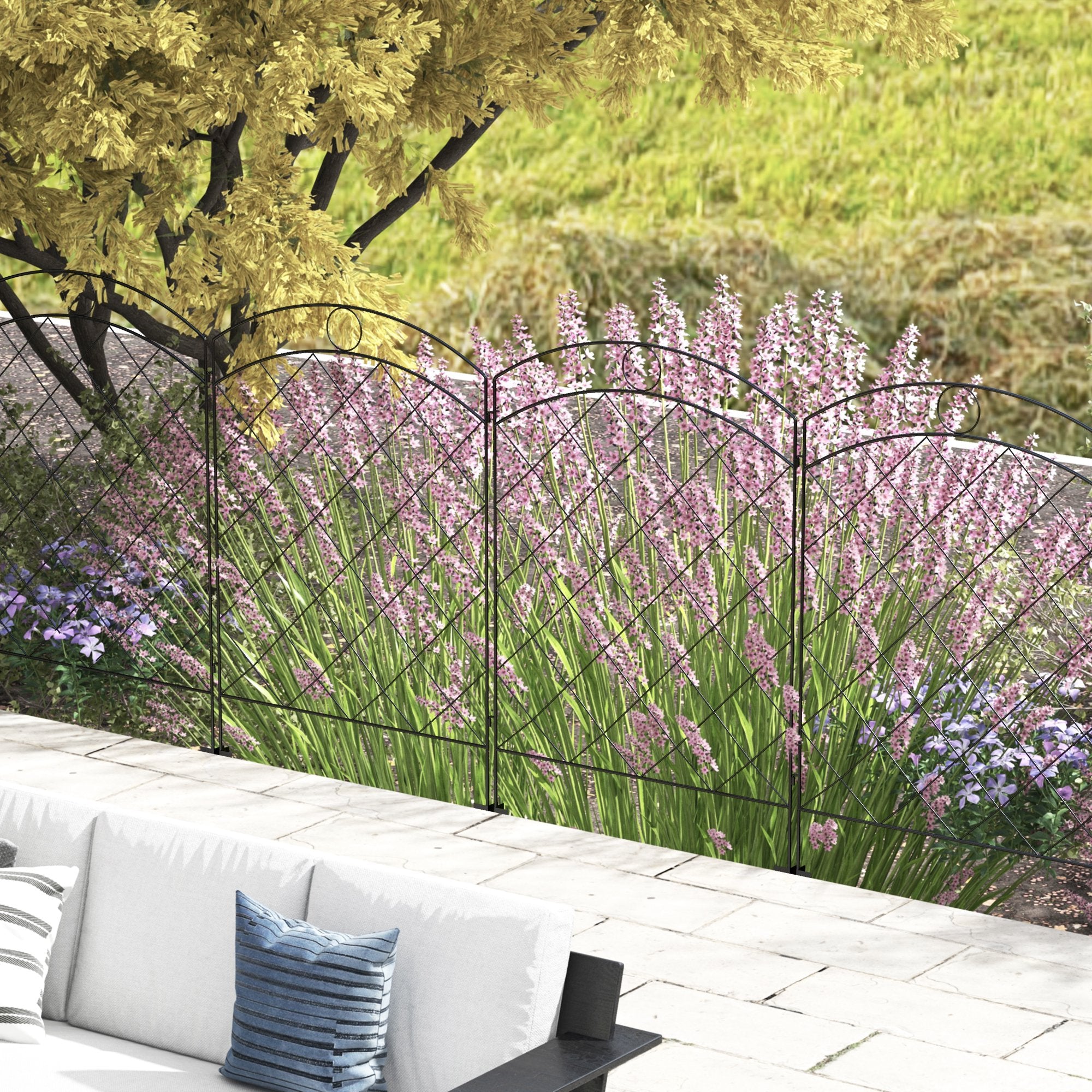 4 Pack Metal Fence Small Garden Fencing Panels as Animal Barrier and Flower Edging for Yard, Circle, Black Garden Fences at Gallery Canada