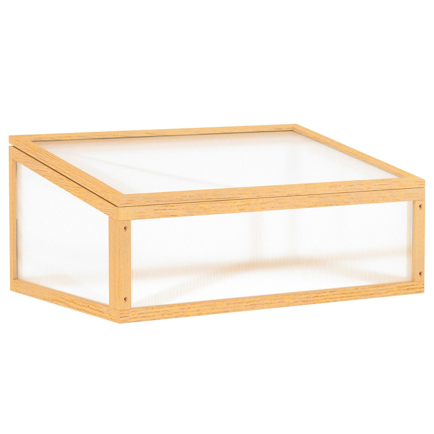 Portable Wooden Cold Frame Greenhouse Planter with Openable Top, Light Brown Cold Frame Greenhouses Light Brown  at Gallery Canada