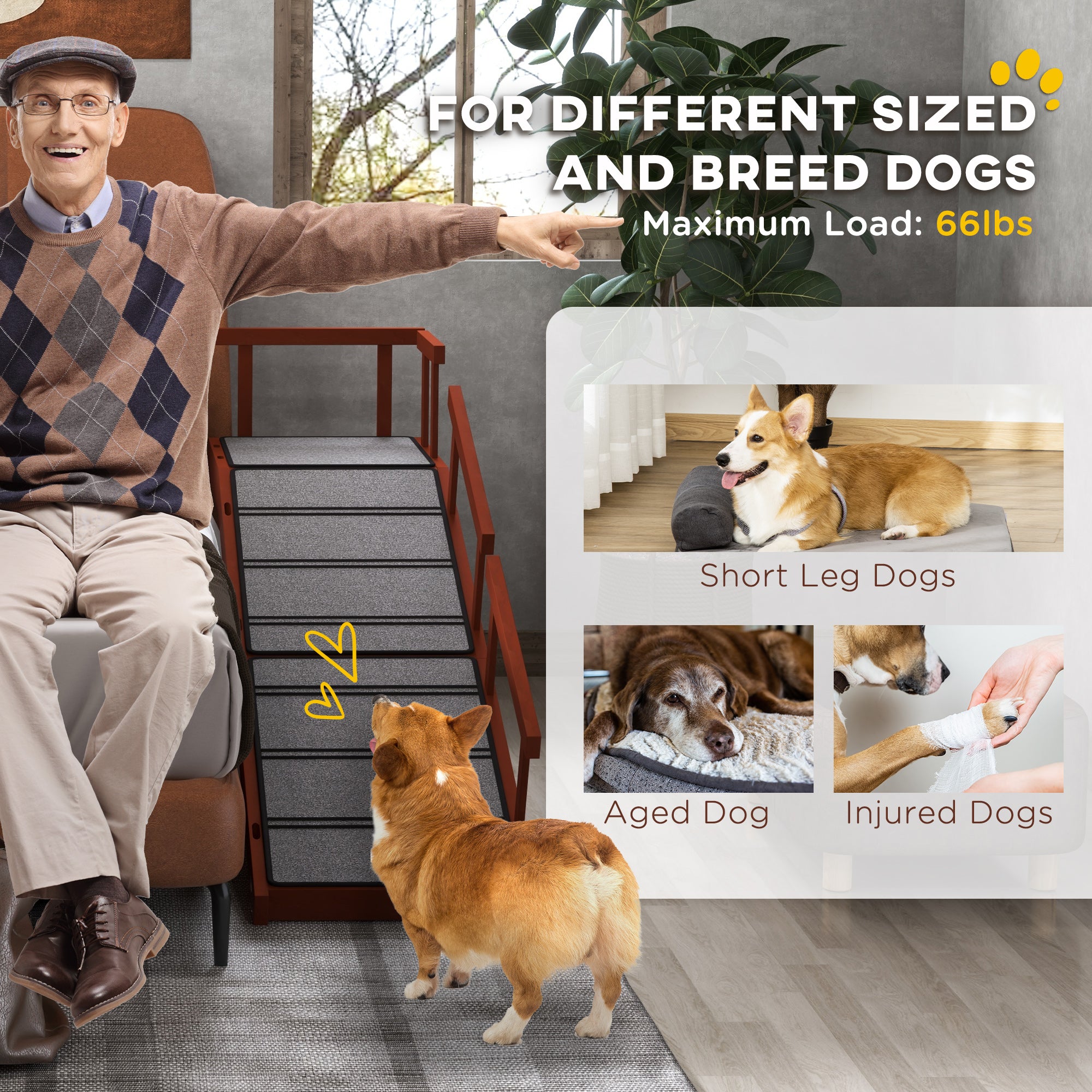 Wooden Dog Ramp for Large Dogs, 60