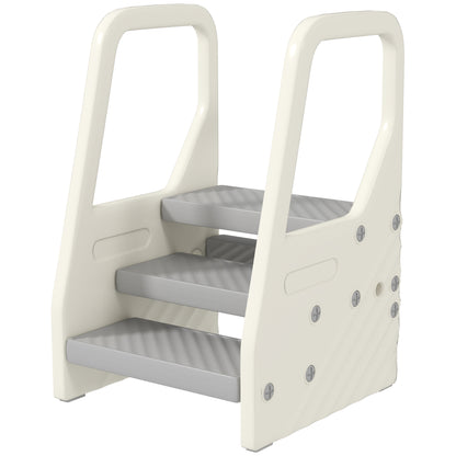 Adjustable Height Toddler Step Stool with Handle &; Foot Pads, Grey Toddler & Kids Step Stools at Gallery Canada