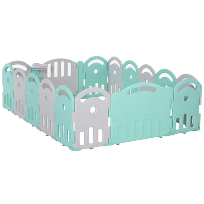 Baby Enclosure, 16 Panels Baby Playpen Baby Play Yard, Indoor &; Outdoor Kids Activity Center, Green Baby Enclosures   at Gallery Canada