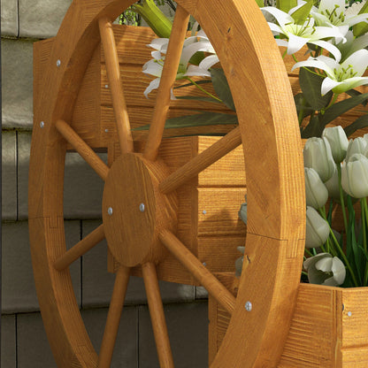 Wooden Wagon Planter Box, 3-Tier Raised Garden Bed, for Vegetables Flowers Herbs, 24" x 24" x 22" Raised Garden Beds   at Gallery Canada