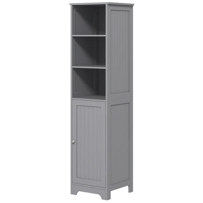 Tall Bathroom Storage Cabinet, Freestanding Tower Cabinet with Adjustable Shelf, 3 Open Shelves, Grey Bathroom Cabinets Grey  at Gallery Canada