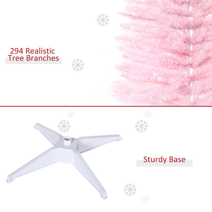 5FT Artificial Christmas Tree, Pencil Christmas Tree with Realistic Branches, Stable Stand, Pink Pencil Christmas Trees   at Gallery Canada