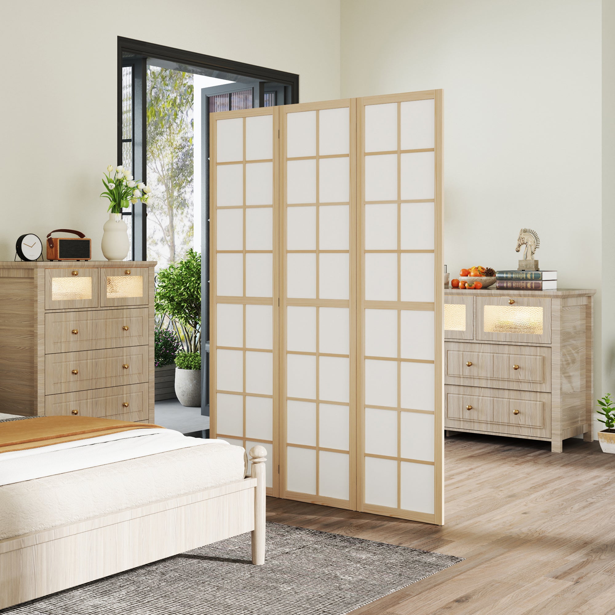 3 Panel Room Divider, 5.6 ft Folding Wall Divider Room Partition for Home Office, Bedroom Room Dividers at Gallery Canada