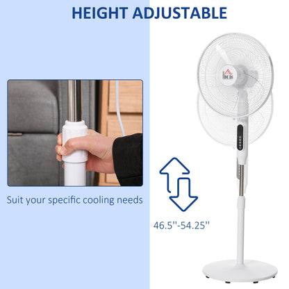 Standing Floor Fan with Remote Control, Stand Up Cooling Fan, Tall Pedestal Electric Fan for Home Bedroom, White Stand Fans   at Gallery Canada