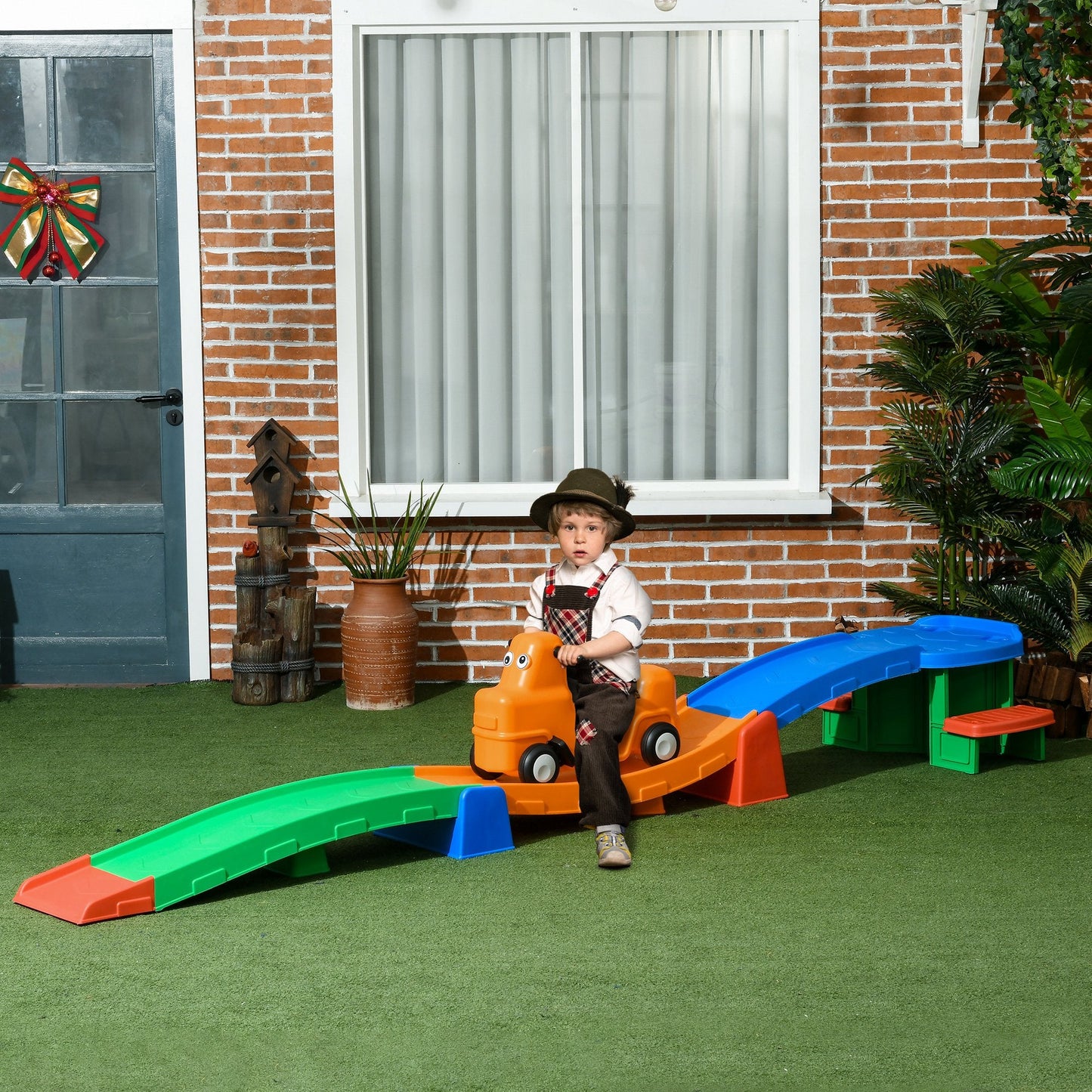 Thrill Toddler Roller Coaster Ride with Side Steps for Ages 2-5, 9.8 ft, Multi-Color Push Cars for Toddlers   at Gallery Canada