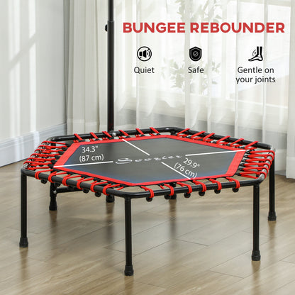 45" Rebounder Trampoline for Adult, Quiet Bungee Rebounder with LED Lights and Adjustable Handle, Red Trampolines   at Gallery Canada