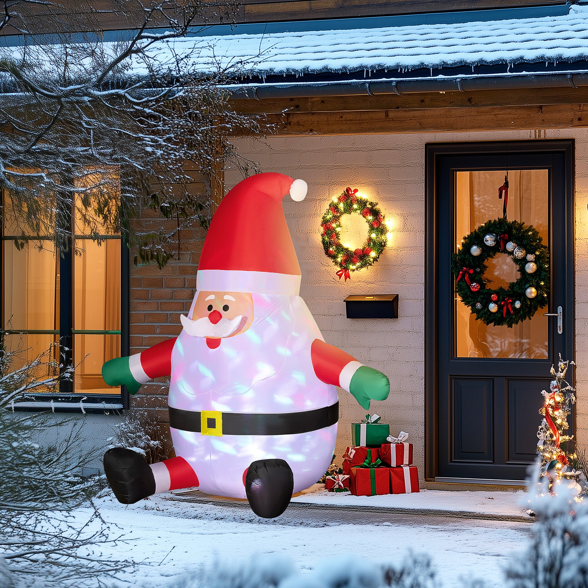 6' Blow-Up Outdoor Yard Display, Inflatable Christmas Santa Claus with Magic Ball Light for Lawn Garden Party Christmas Inflatables at Gallery Canada