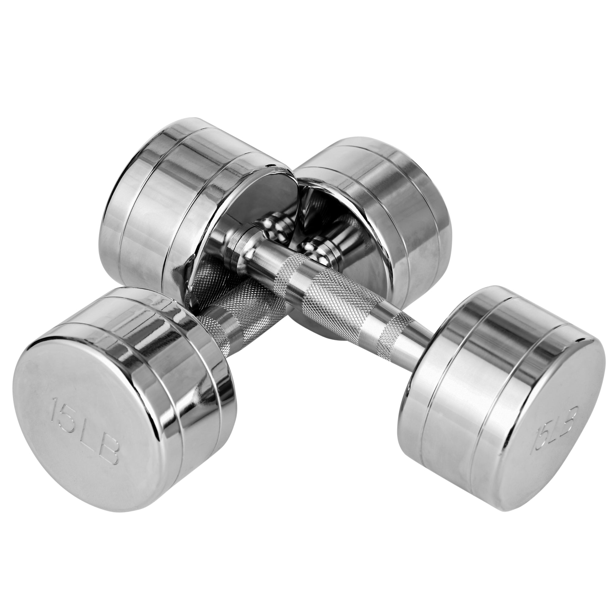 Steel Dumbbell Sets Weight Set Hand Weights with Knurled Handle, Anti-Drop &; Non-Slip Dumbbell for Home Gym Workout, 2 x 15LBS Dumbbells & Barbells Silver  at Gallery Canada