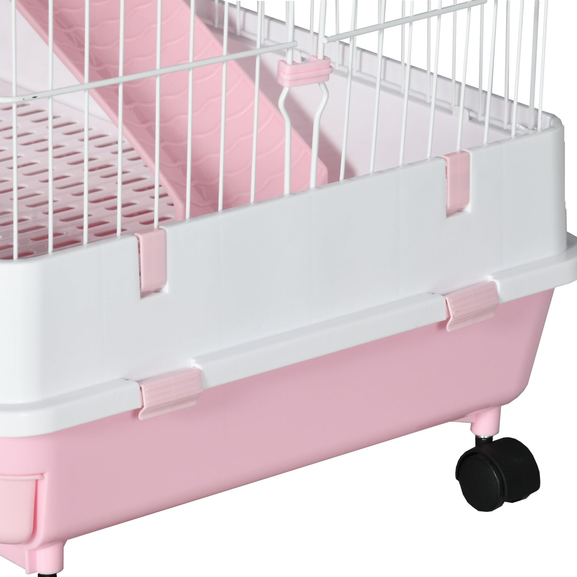 32"L 6-Level Small Animal Cage with Universal Lockable Wheels, Pink Houses & Habitats   at Gallery Canada