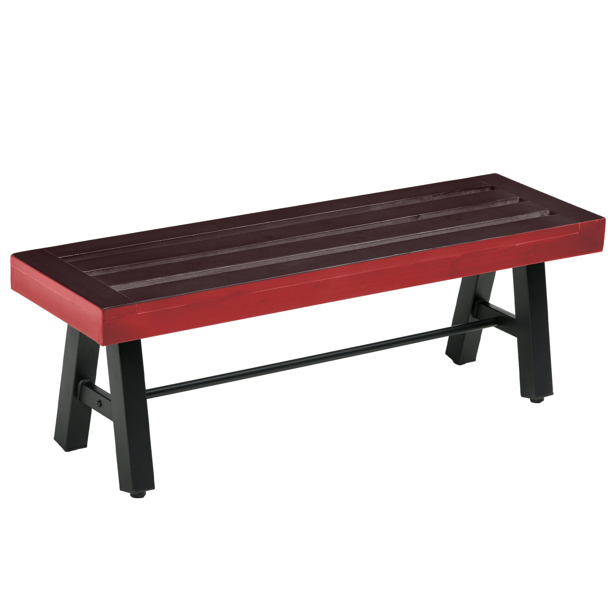Patio Wooden Bench, Outdoor Garden Bench with Slatted Seat, Front Porch Loveseat for Conservatory, Garden, Poolside, Deck, Brown Outdoor Benches at Gallery Canada