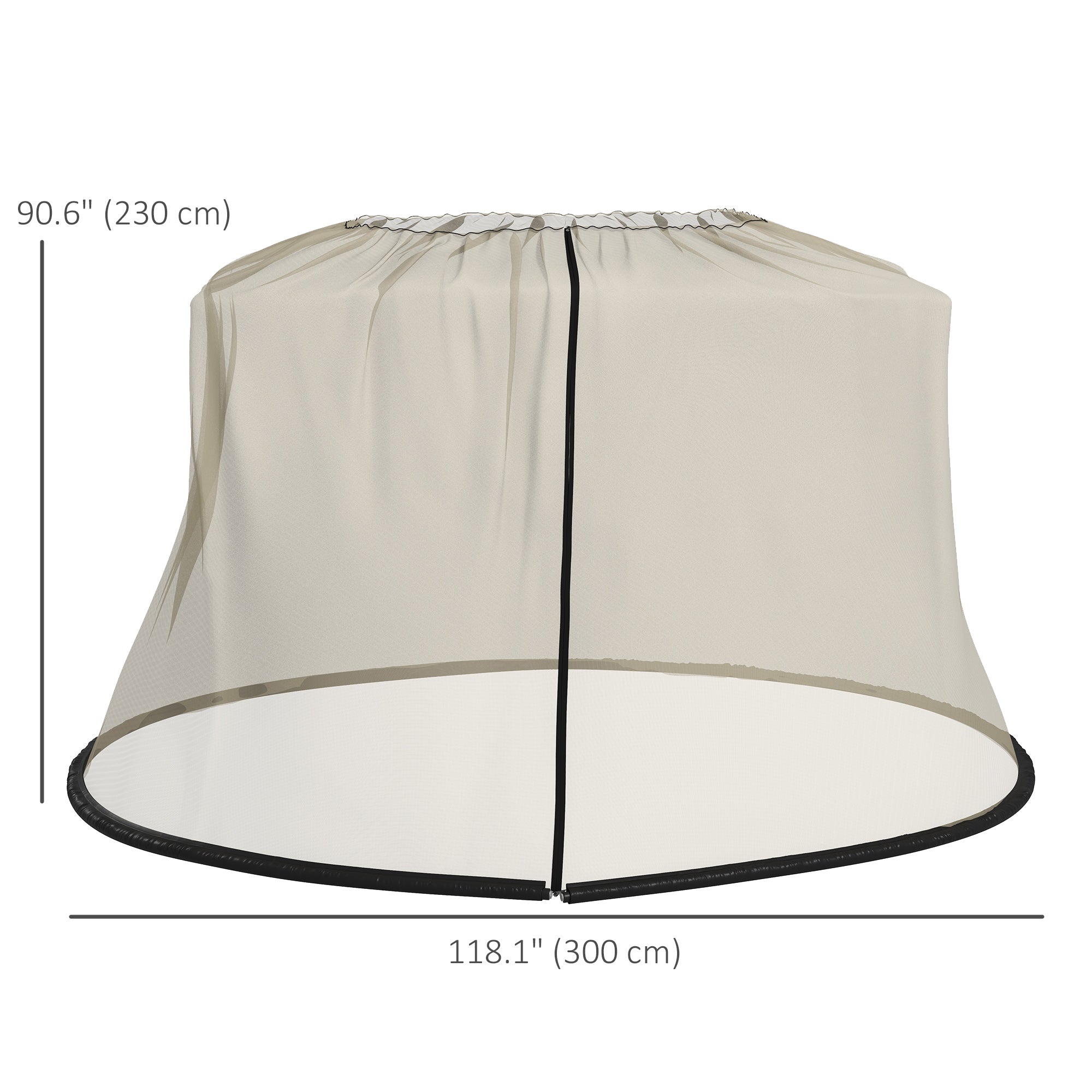 7.5FT Umbrella Table Screen Mosquito Bug Net, Garden Large Umbrella Cover Netting with Zippered Door, Black Gazebos at Gallery Canada