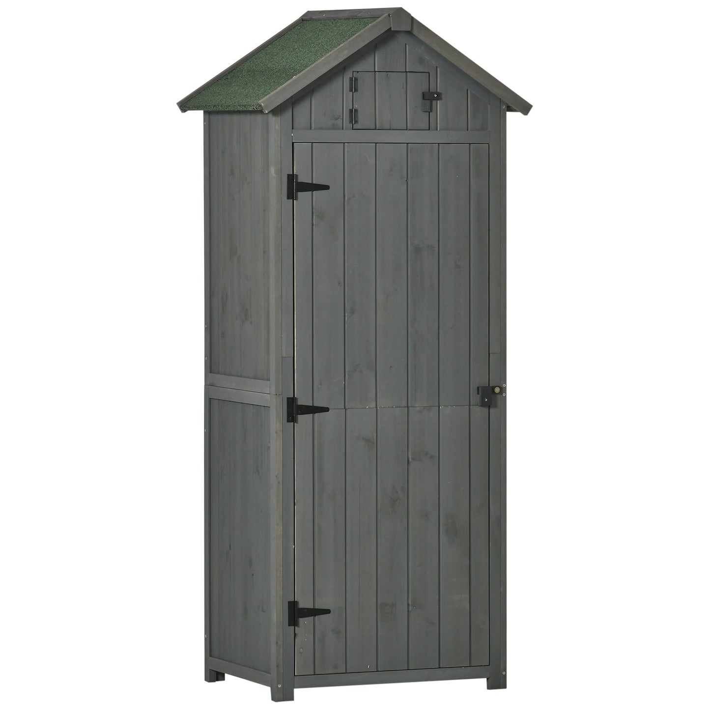 30"x21"x71" Garden Storage Shed with 3 Shelves, Water-resistant, Grey Sheds Grey  at Gallery Canada