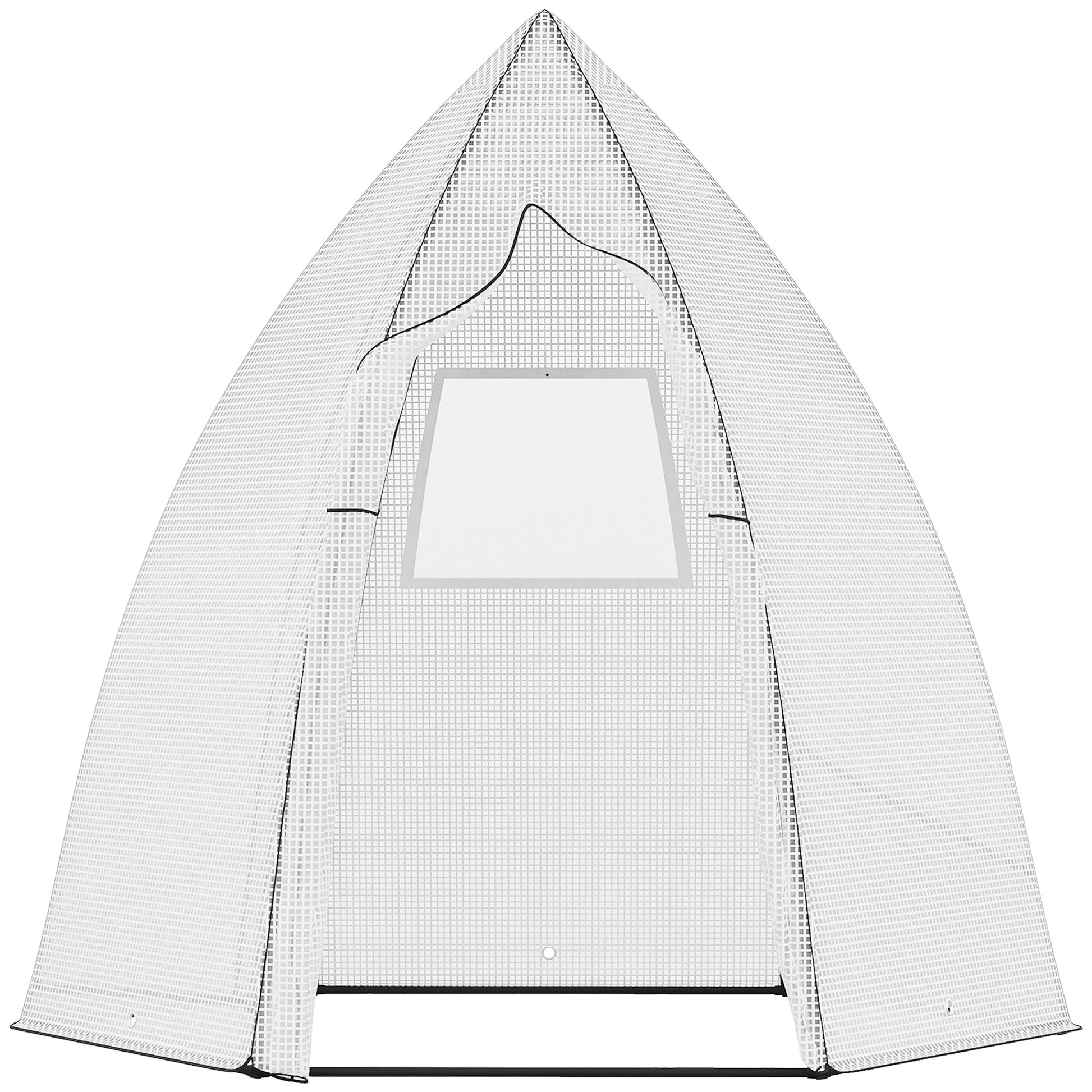 63" x 54" x 71" Greenhouse Portable Hot House for Plants with Zipper Door and Mesh Window for Outdoor, Garden, Patio, White Portable Greenhouses White  at Gallery Canada