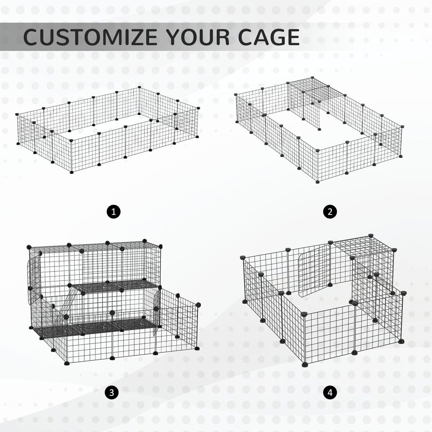 Small Animal Cage Rabbit Cage with Door, Guinea Pig Playpen, Small Animal Fence for Bunny, Chinchilla, Freret, Chinchilla, Indoor and Outdoor Use, Total 31 Panels, 41.3" x 41.3" x 27.6" - Gallery Canada