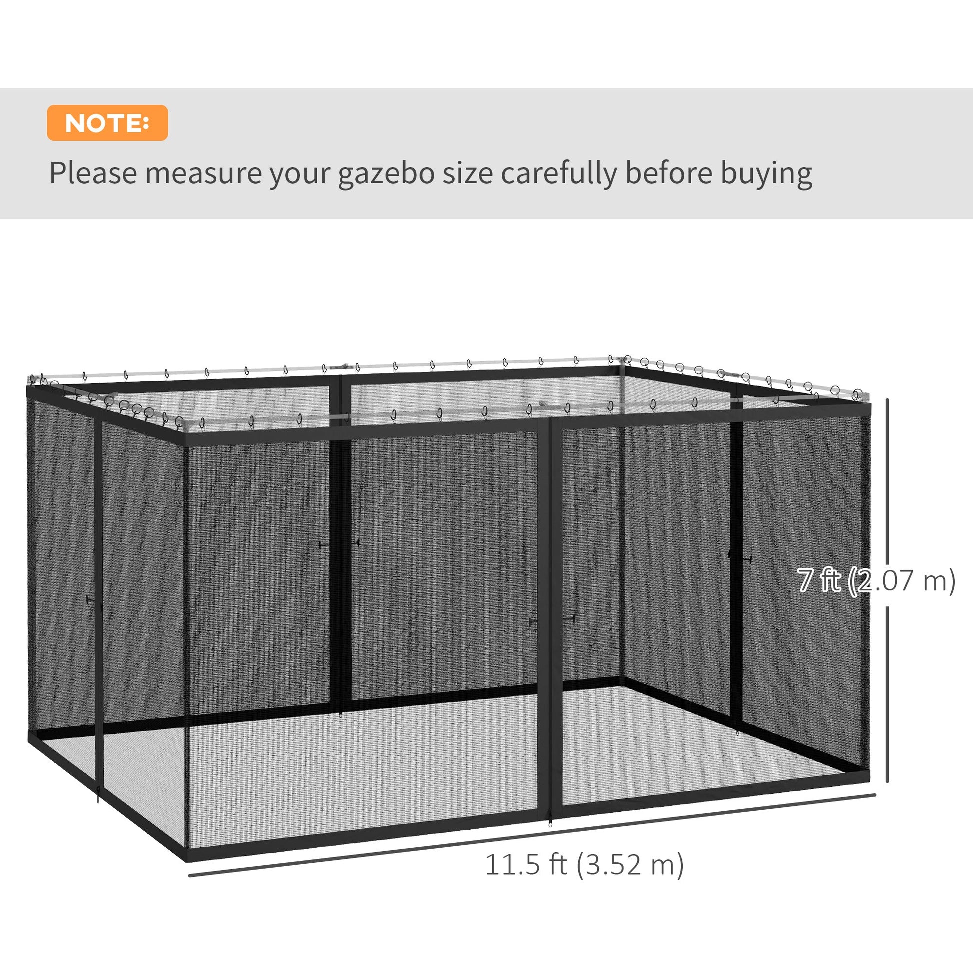 Replacement Mosquito Netting for Gazebo 10' x 13' Black Screen Walls for Canopy with Zippers Gazebos   at Gallery Canada