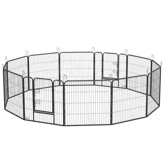 Dog Pen with Gate, 12 Panels Puppy Playpen, Dog Fence, 31.5"H Houses, Kennels & Pens   at Gallery Canada