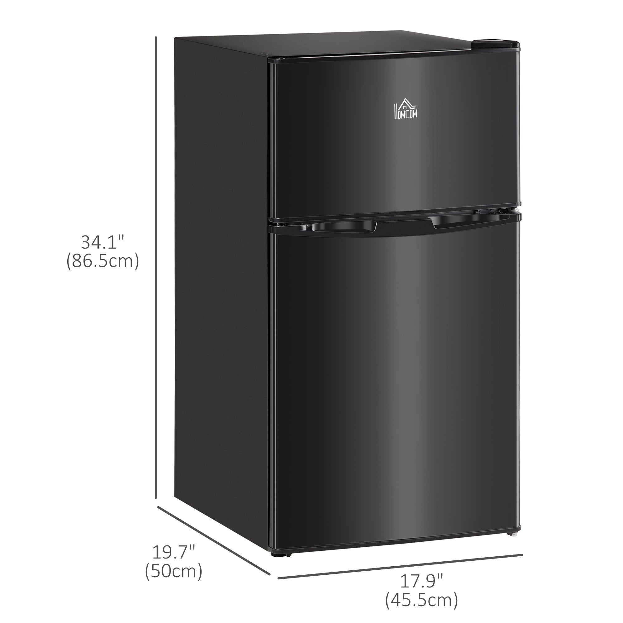 3.2 Cu Ft Compact Refrigerator, Mini Fridge with Freezer, Adjustable Shelves and Reversible Doors for Bedroom, Black Small Kitchen Appliances   at Gallery Canada