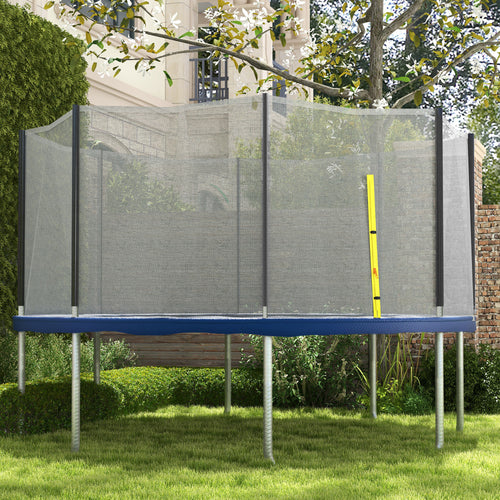 Trampoline Net Enclosure for 14ft Round Trampoline with 8 Straight Poles Poles Not Included, Weather Resistant Trampoline Netting Replacement with Zippered Entrance, Black