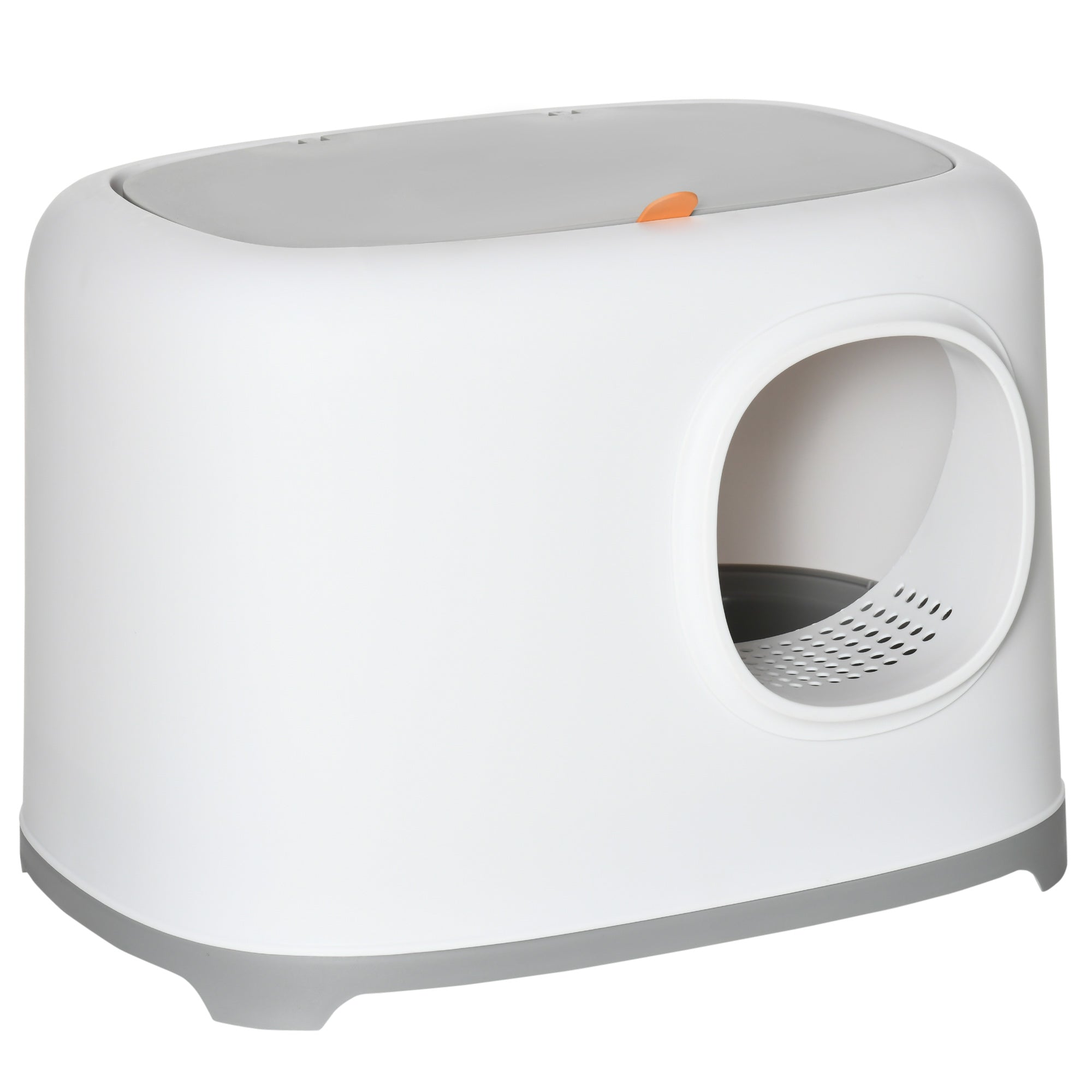 Cat Litter Box with Anti-Sand Tunnel, Scoop, Open Top, Odor Control &; Easy to Clean, White Cat Litter Box Enclosures at Gallery Canada