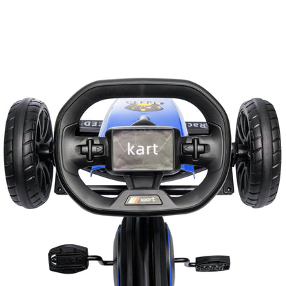 Pedal Go Kart for Kids, Pedal Car with Swing Axle, Adjustable Bucket, Handbrake, 4 EVA Wheels Powered Ride, Indoor Foot Racer, for 3-8 Years Old, Blue Pedal Go Karts for Kids   at Gallery Canada