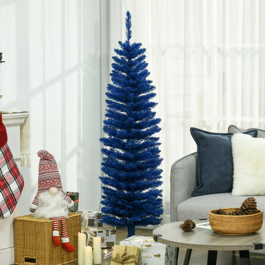 5ft Pencil Christmas Trees, Artificial Christmas Tree for Xmas Holiday Decor, Deep Blue - Gallery Canada