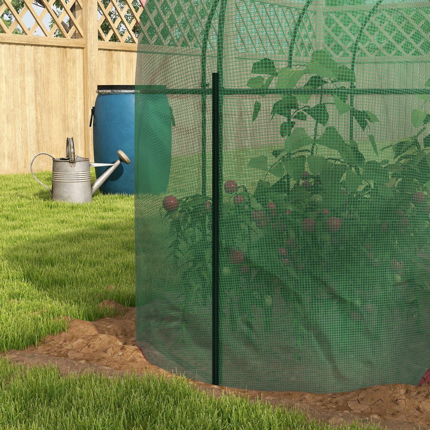 9.8' x 3.3' Plant Protector Tent, Crop Cage with Zipped Door and Ground Stakes, for Garden, Yard, Lawn Walk In Greenhouses   at Gallery Canada