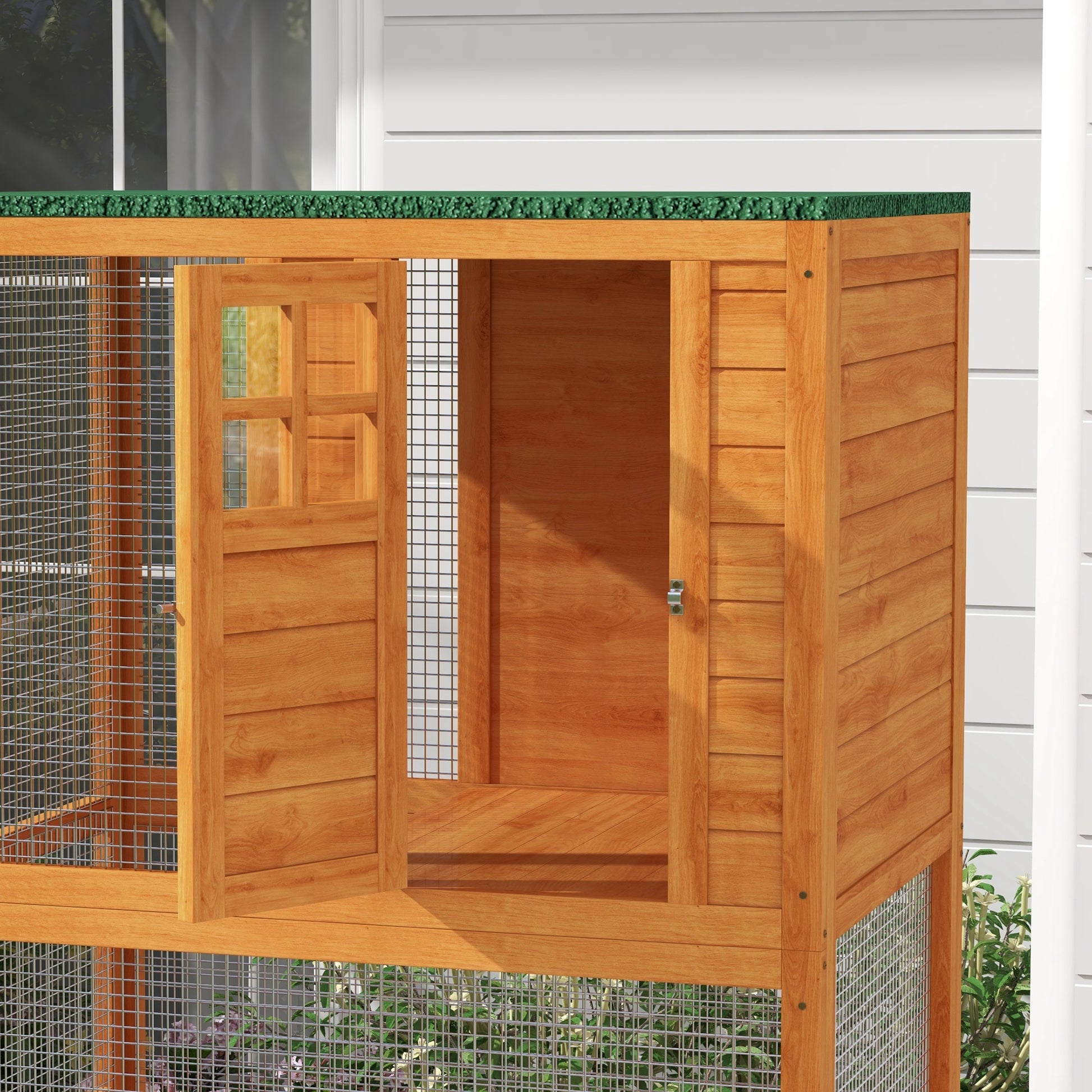 Large Catio Outdoor Wooden Cat House for 1-3 Kittens, Orange Outdoor Cat Enclosures   at Gallery Canada