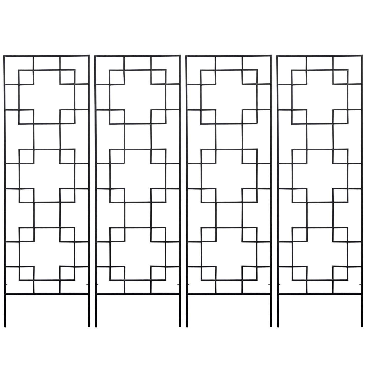 4 Pack Garden Trellis for Climbing Plants, Outdoor Metal Grid Panels for Roses, Vine Flower, Cucumber, Clematis, 72" Tall Plant Stands at Gallery Canada