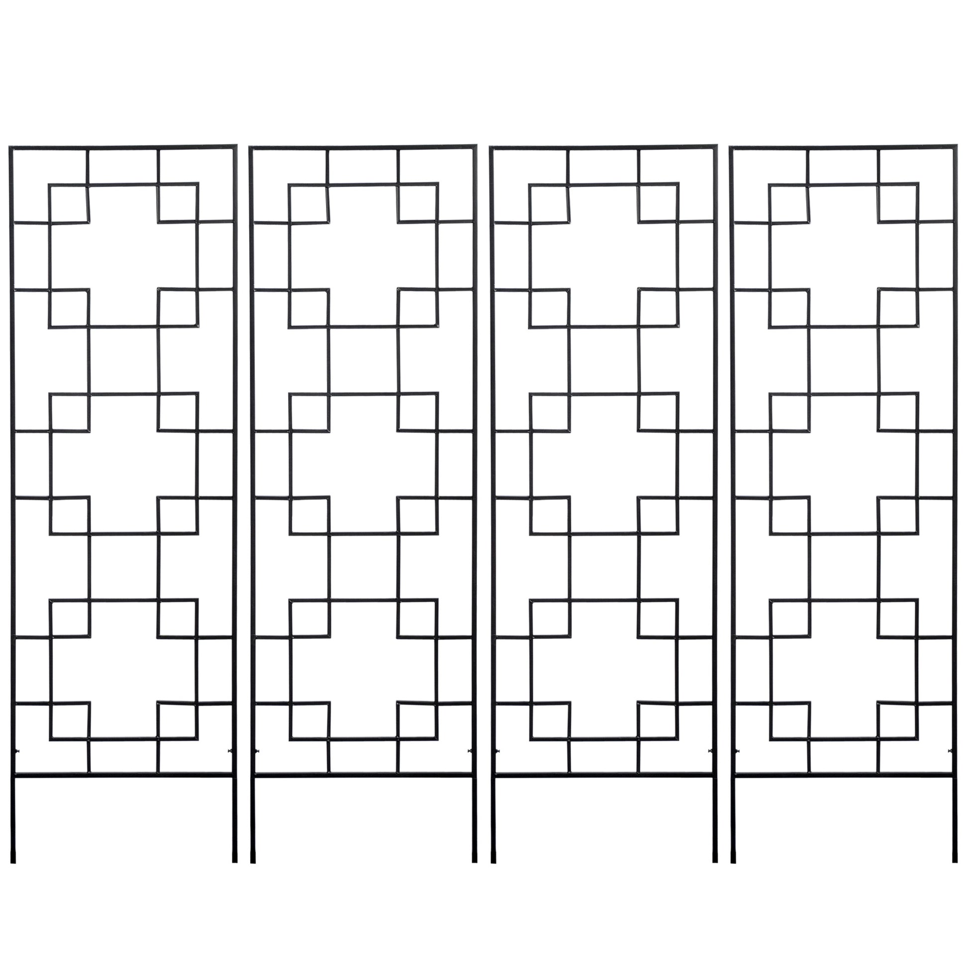 4 Pack Garden Trellis for Climbing Plants, Outdoor Metal Grid Panels for Roses, Vine Flower, Cucumber, Clematis, 72" Tall Plant Stands at Gallery Canada