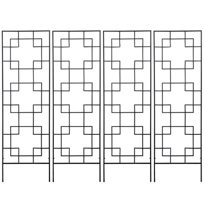 4 Pack Garden Trellis for Climbing Plants, Outdoor Metal Grid Panels for Roses, Vine Flower, Cucumber, Clematis, 72" Tall Plant Stands at Gallery Canada