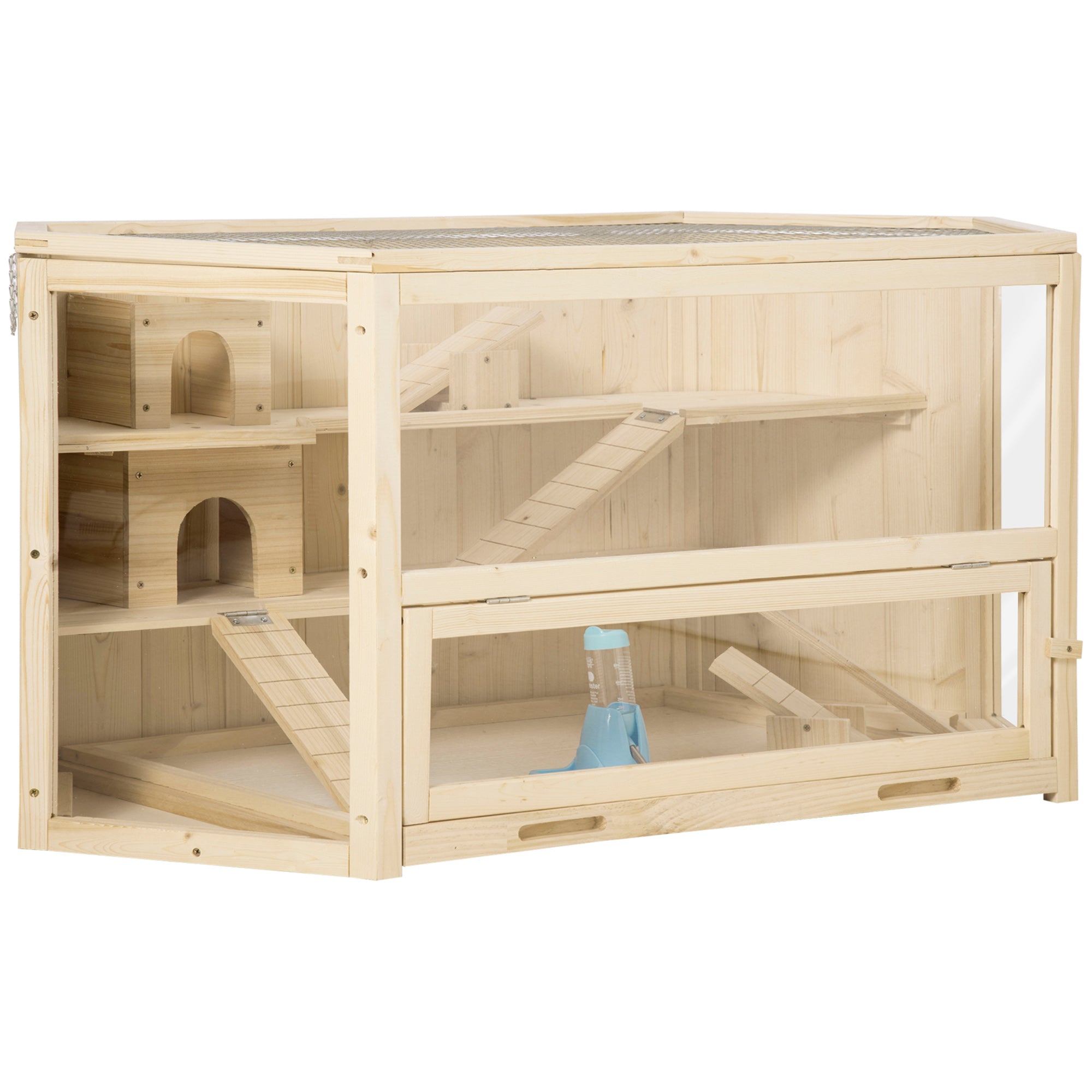 Wooden Large Hamster Cage Mouse Rats Small Animal Exercise Play House 3 Tier with Tray, Seesaws, Water Bottle Hamster Cages   at Gallery Canada