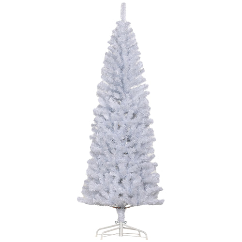 6FT Pencil Christmas Tree, Artificial Christmas Tree with Automatic Open for Home Party, White