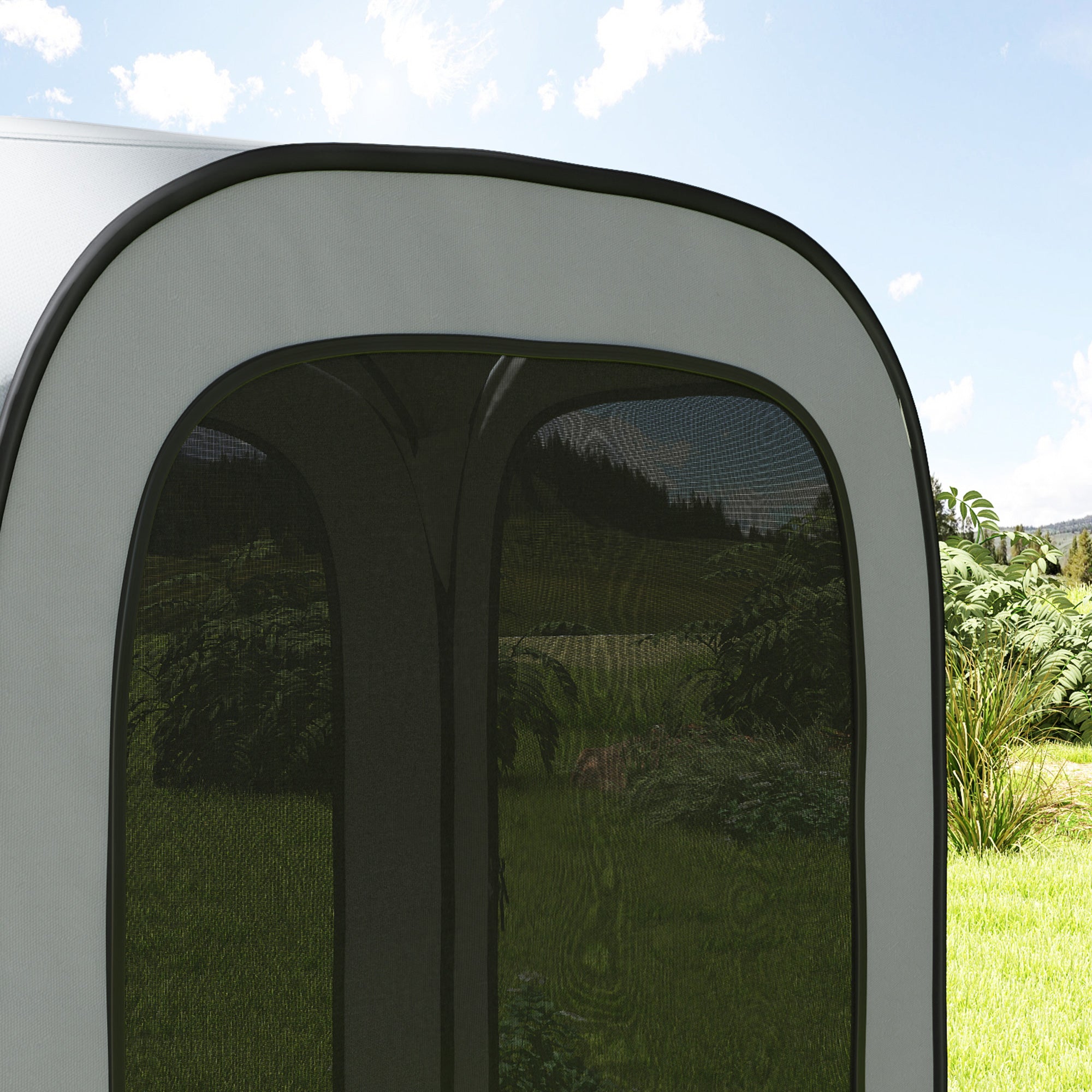 11 x 11ft Pop Up Screen Tent, UPF50+ Portable Camping Gazebo Screen House with Carry Bag, Light Grey Camping Tents at Gallery Canada