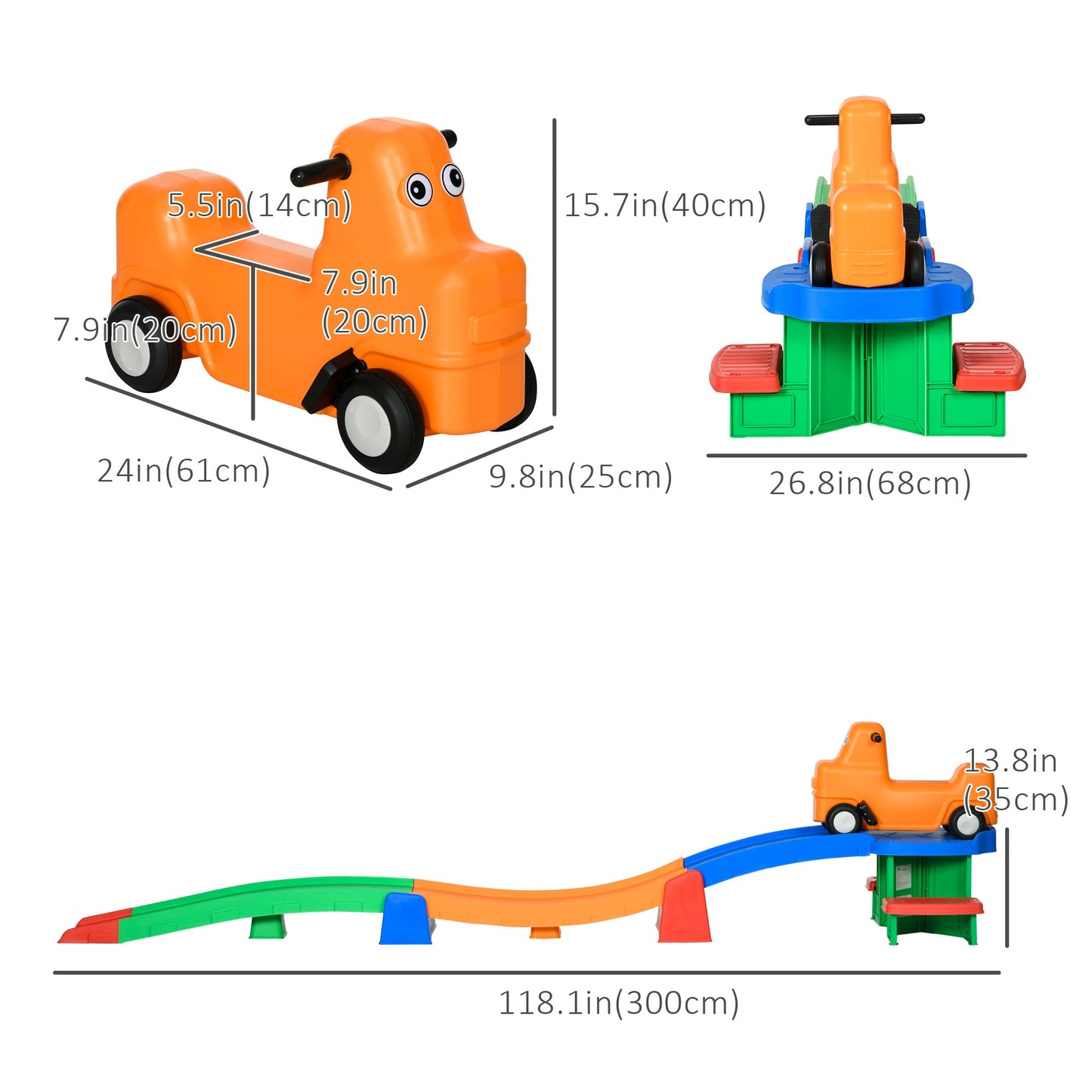 Thrill Toddler Roller Coaster Ride with Side Steps for Ages 2-5, 9.8 ft, Multi-Color Push Cars for Toddlers   at Gallery Canada