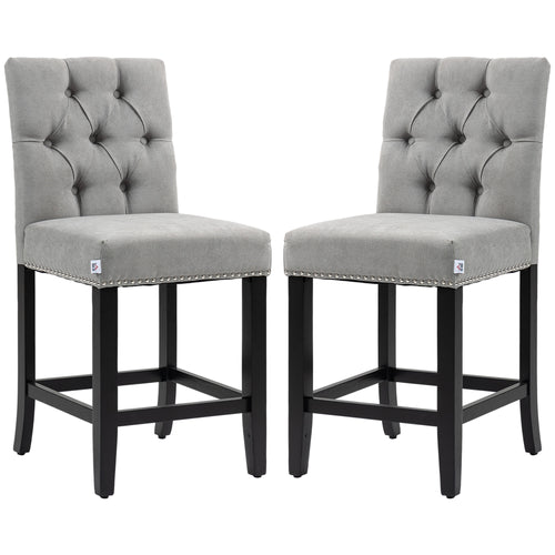 Fabric Bar Stool Set of 2, Tall 25.6