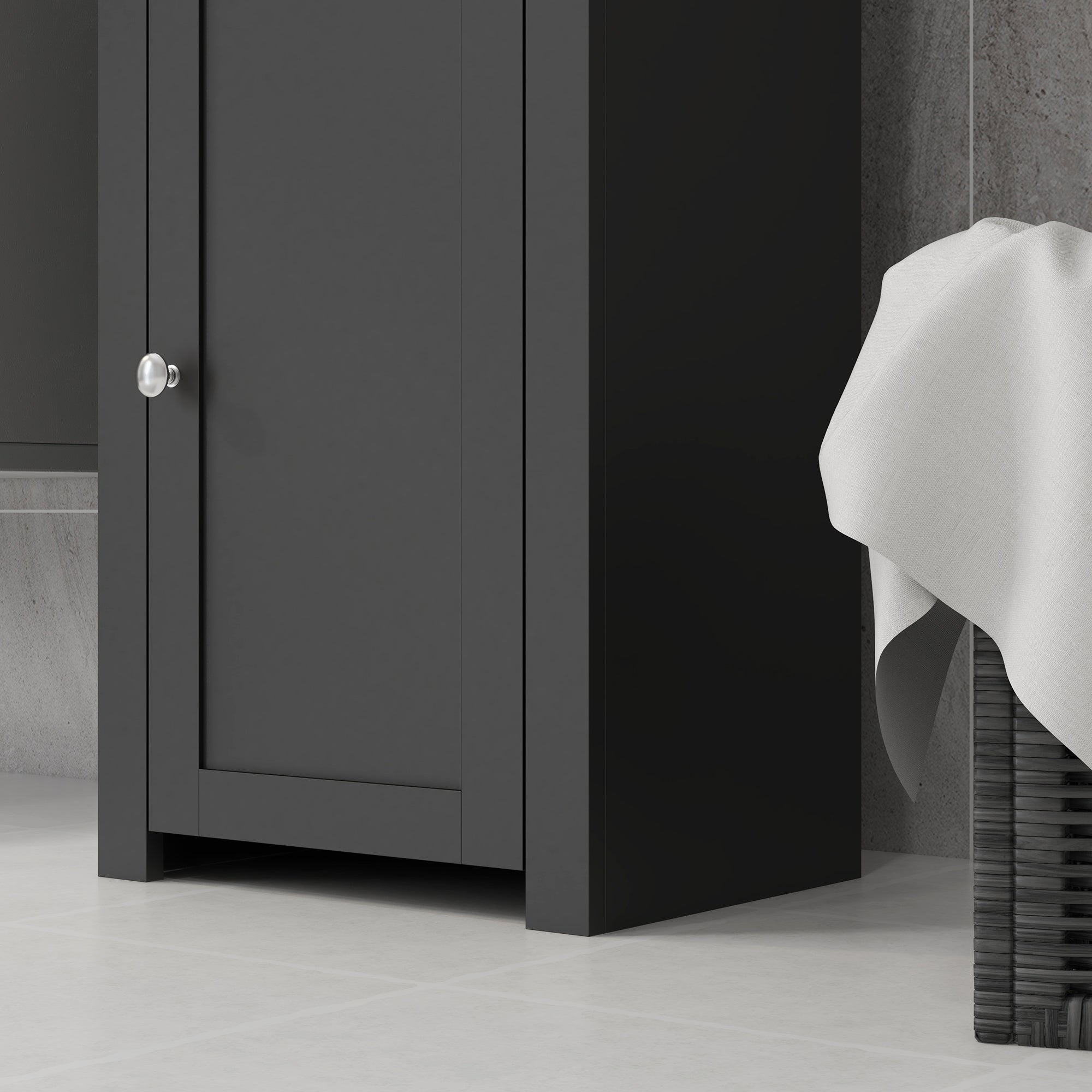 Tall Medicine Cabinet, Freestanding Bathroom Storage Cabinet with Shelves and 2 Cupboards, Bathroom Organizer, Black Bathroom Cabinets at Gallery Canada