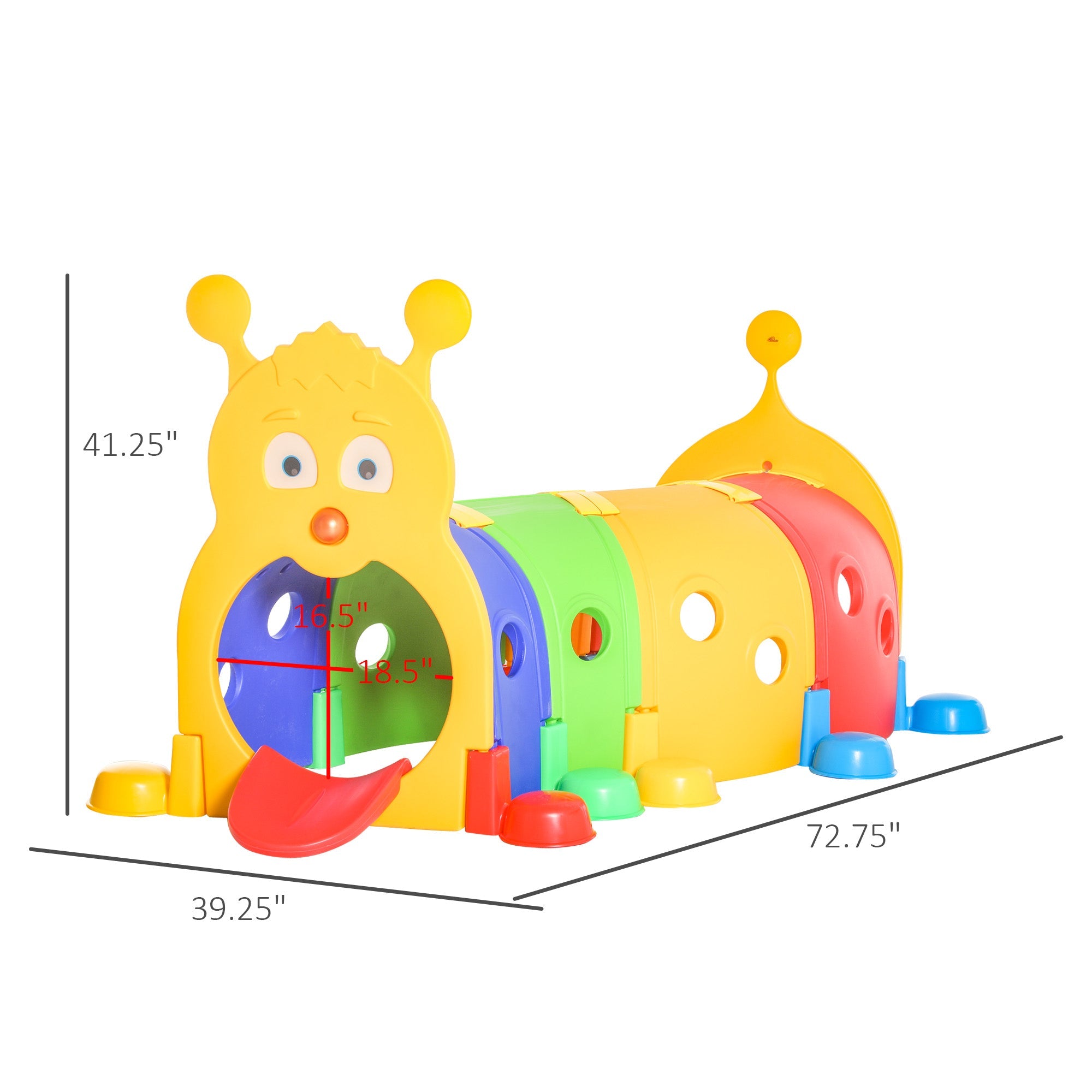 73 Inch Long Kids Play Tunnel Outdoor Indoor Climb-N-Crawl Play Equipment Children's Play Tunnels Multi Colour  at Gallery Canada