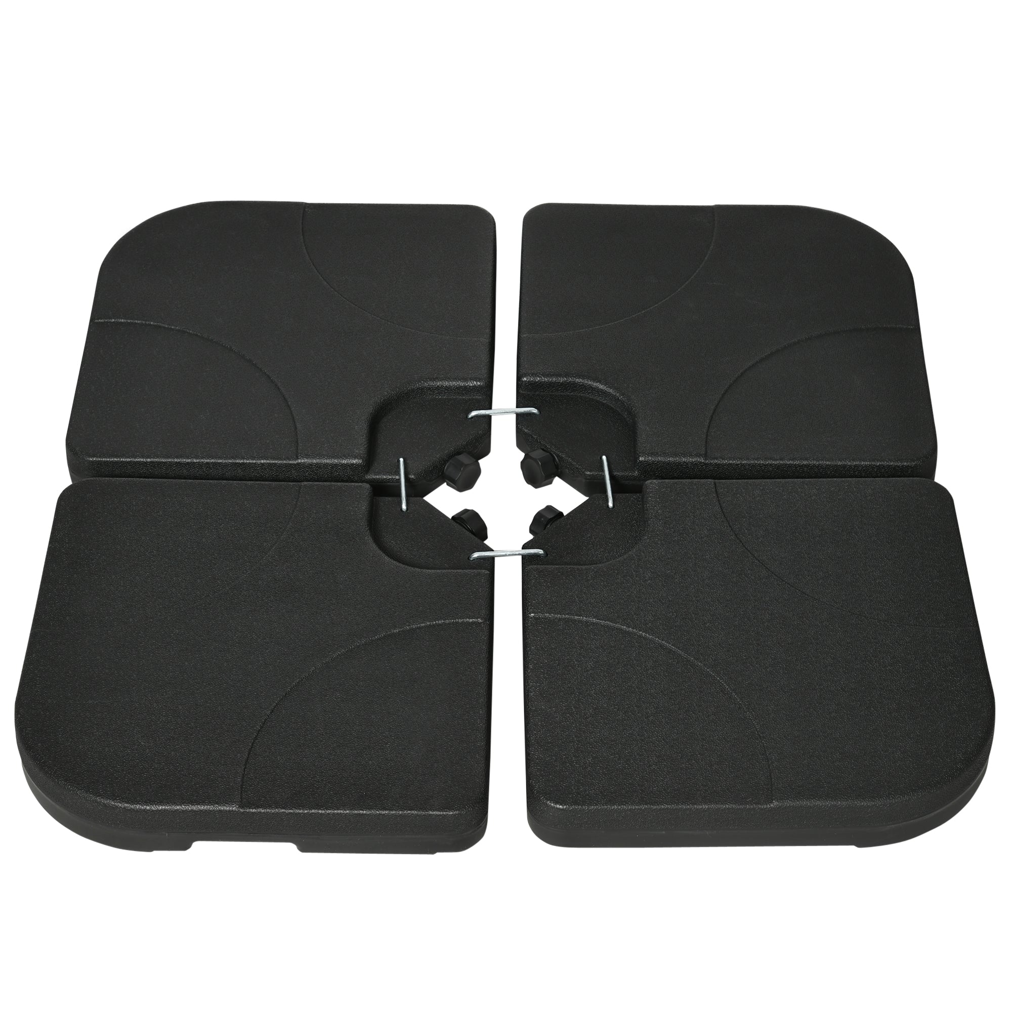 4 Piece Umbrella Base Stand w/ U Locking, 132 lb Capacity Water or 172 lb Capacity Sand, Black Umbrella Bases Black at Gallery Canada