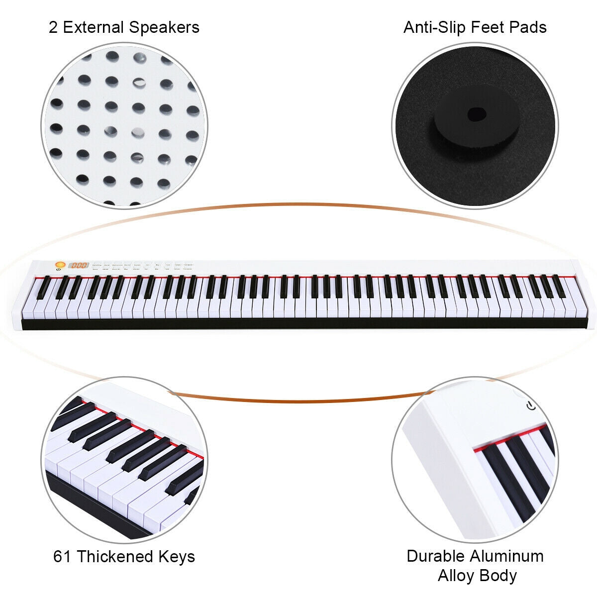 BX-II 88-key Portable Digital Piano with  MP3, White Pianos & Keyboards   at Gallery Canada