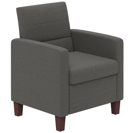 Fabric Accent Chair, Modern Armchair with Seat Cushion and Non-Slip Pads for Living Room, Bedroom, Dark Grey Accent Chairs at Gallery Canada