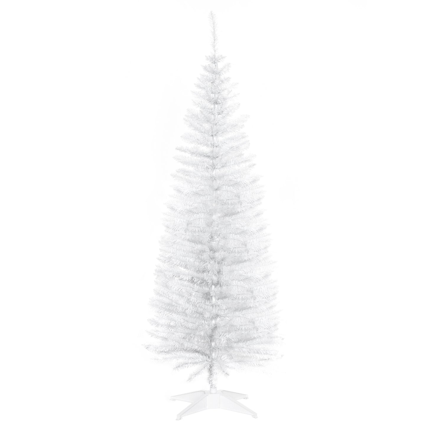 5FT Artificial Christmas Tree, Pencil Christmas Tree with Realistic Branches, Stable Stand, White Pencil Christmas Trees   at Gallery Canada